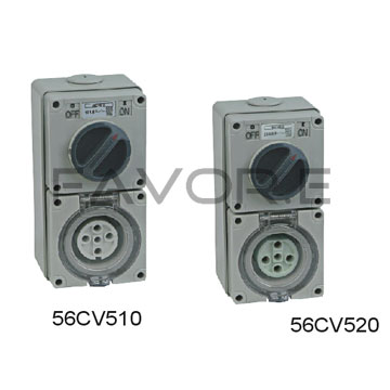 56CV 5 Round Pin Three Phase combination switched socket-we are the professional IP66 56P Three Phase 3 Round Pin Straight Male Plug manufacturer and supplier,IP66 56P Three Phase 3 Round Pin Straight Male Plug have good quality,pls send the enquiry of IP66 56P Three Phase 3 Round Pin Straight Male Plug to sales@chnfavor.com