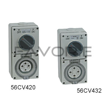 56CV 4 Round Pin Three Phase Combination Switched Socket-we are the professional IP66 56P Three Phase 3 Round Pin Straight Male Plug manufacturer and supplier,IP66 56P Three Phase 3 Round Pin Straight Male Plug have good quality,pls send the enquiry of IP66 56P Three Phase 3 Round Pin Straight Male Plug to sales@chnfavor.com